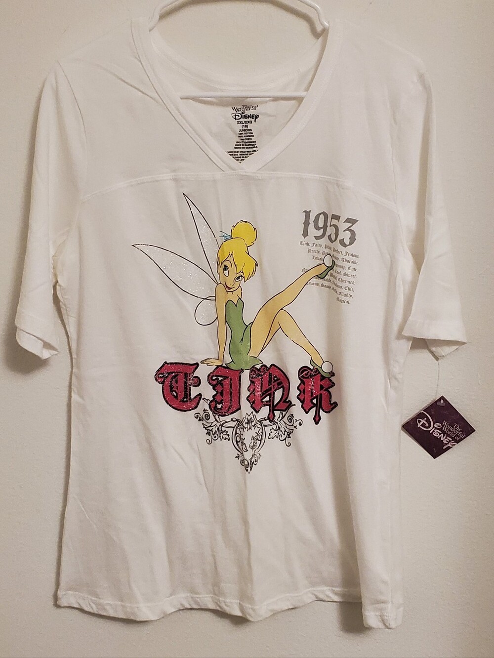 The Wonderful World Of Disney Tinkerbell Sparkle T-Shirt Size Juniors XXL (19)